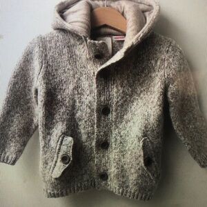 Cozy Gray Hooded Kids Sweater